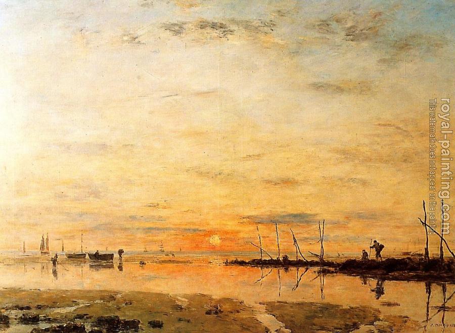 Eugene Boudin : Le Havre, Sunset at Low Tide